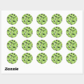 Sticker Rond St. Patrick's Day Boston Terrier (Feuille)