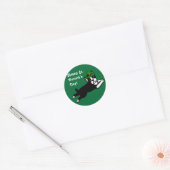 Sticker Rond St. Patrick's Day Boston Terrier 2 (Enveloppe)