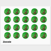 Sticker Rond St. Patrick's Day Chocolat élégant Labrador (Feuille)