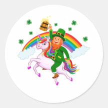 St. Patrick's Day Cute Leprechaun équitation Unico