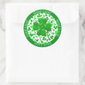 Sticker Rond St Patrick's Day Good Luck Shamrocks Personalized (Sac)
