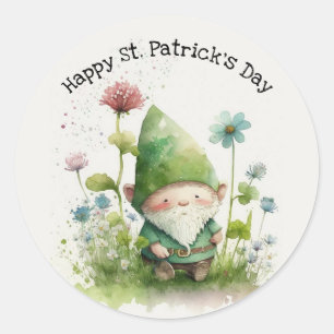 Sticker Rond St. Patrick's Day Green Leprechaun