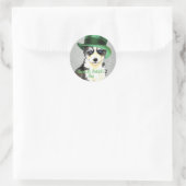 Sticker Rond St. Patrick's Day Husky (Sac)