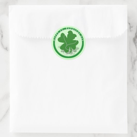 Sticker Rond St. Patrick's Day iRish Clover (Sac)