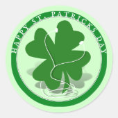 Sticker Rond St. Patrick's Day iRish Clover (Devant)
