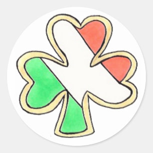 Sticker Rond St. Patrick's Day Irlandais Drapeau Lucky Shamrock