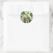 Sticker Rond St. Patricks Day Irlandais Shamrocks verts religie (Sac)