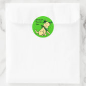 Sticker Rond St. Patrick's Day Jaune Labrador (Sac)