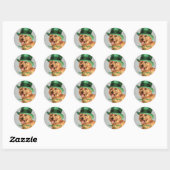 Sticker Rond St. Patrick's Day Norwich Terrier (Feuille)
