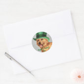 Sticker Rond St. Patrick's Day Norwich Terrier (Enveloppe)