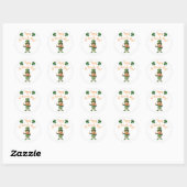 Sticker Rond St Patrick's Day Party-Leprechaun (Feuille)
