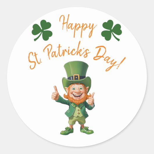 Sticker Rond St Patrick's Day Party-Leprechaun (Devant)