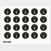 Sticker Rond St Patrick's Day Party-Leprechaun (Feuille)