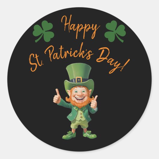 Sticker Rond St Patrick's Day Party-Leprechaun (Devant)