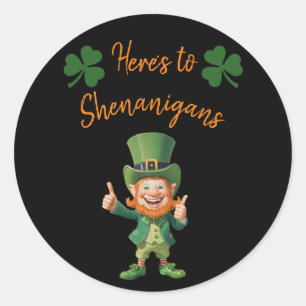 Sticker Rond St Patrick's Day Party-Voici aux Shenanigans-