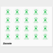 Sticker Rond St Patrick's Day, petit Shamrock (Feuille)
