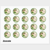 Sticker Rond St Patrick's Day Petite fille irlandaise (Feuille)