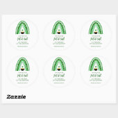 Sticker Rond St. Patrick's Day Pot of Gold Boho Rainbow (Feuille)