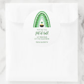 Sticker Rond St. Patrick's Day Pot of Gold Boho Rainbow (Sac)