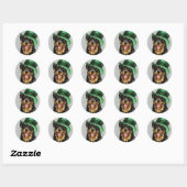 Sticker Rond St. Patrick's Day Rottweiler (Feuille)