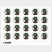 Sticker Rond St. Patrick's Day Scottish Terrier (Feuille)