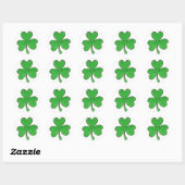 Sticker Rond St. Patrick's Day Shamrock vert chanceux Clover (Feuille)