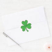 Sticker Rond St. Patrick's Day Shamrock vert chanceux Clover (Enveloppe)