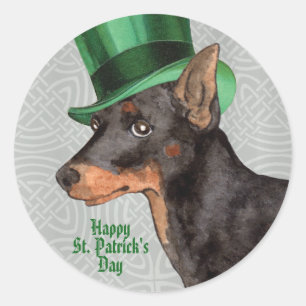 Sticker Rond St. Patrick's Day Toy Manchester Terrier Classic R