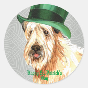 Sticker Rond St. Patrick's Day Wheaten Terrier Classic Round St