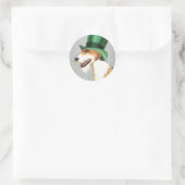 Sticker Rond St. Patrick's Day Wire Fox Terrier (Sac)