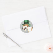 Sticker Rond St. Patrick's Day Wire Fox Terrier (Enveloppe)