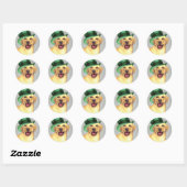 Sticker Rond St. Patrick's Day Yellow Lab (Feuille)