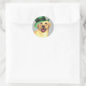 Sticker Rond St. Patrick's Day Yellow Lab (Sac)