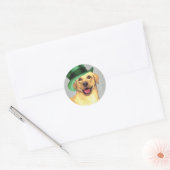 Sticker Rond St. Patrick's Day Yellow Lab (Enveloppe)