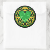Sticker Rond St. Patrick's Heart Lucky Charm (Sac)