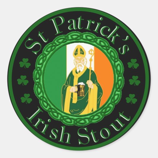 Sticker Rond St. Patrick's Irish Stout (Devant)