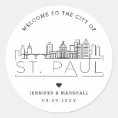 Sticker Rond St. Paul Skyline | Accueil Mariage (Devant)