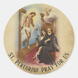 Sticker Rond St. Peregrine Patron Saint du Cancer Patients