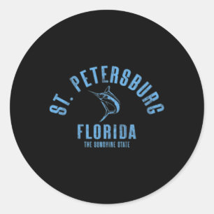 Sticker Rond St. Petersburg Floride Fl Rétro Vintage Plage Avan