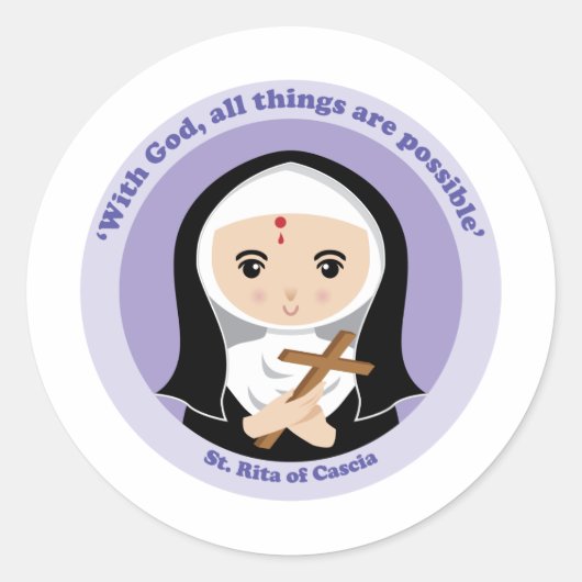 Sticker Rond St Rita de Cascia (Devant)