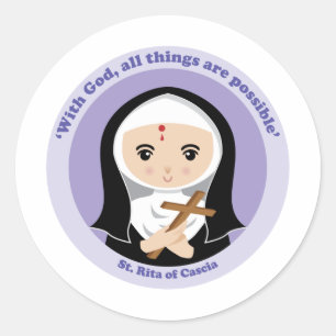 Sticker Rond St Rita de Cascia
