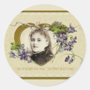 Sticker Rond St Therese les petites violettes de fleur