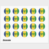 Sticker Rond St Vincent and the Grenadines Flag Anthem Vincy (Feuille)