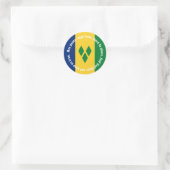 Sticker Rond St Vincent and the Grenadines Flag Anthem Vincy (Sac)