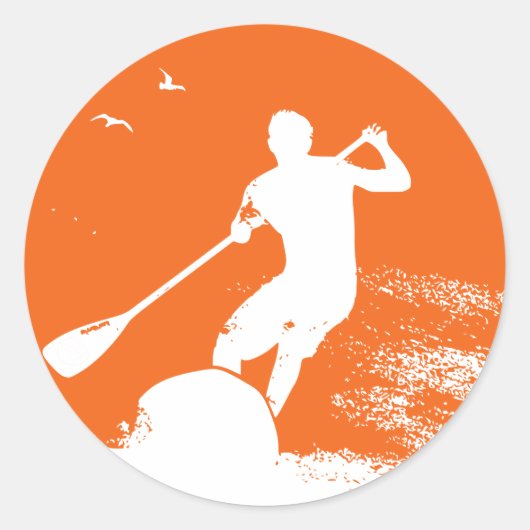 Sticker Rond Stabilisez le surfeur de pagayage (Devant)