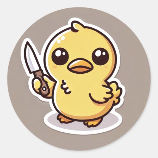 Sticker Rond Stabilité : Le Canard Kawaii (Devant)