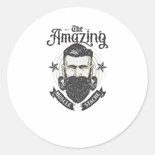 Sticker Rond Stache musculaire (Devant)