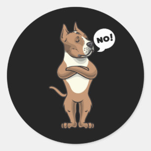 Sticker Rond Staffordshire américain têtu Terrier Dog