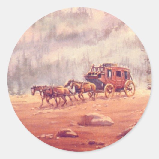 Sticker Rond STAGECOACH & CHEVAUX par SHARON SHARPE (Devant)
