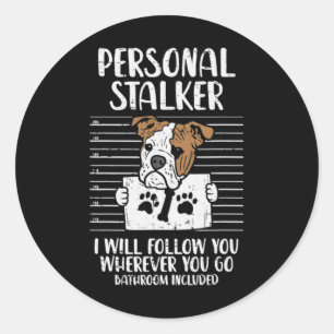 Sticker Rond Stalker Anglais Bulldog Fun